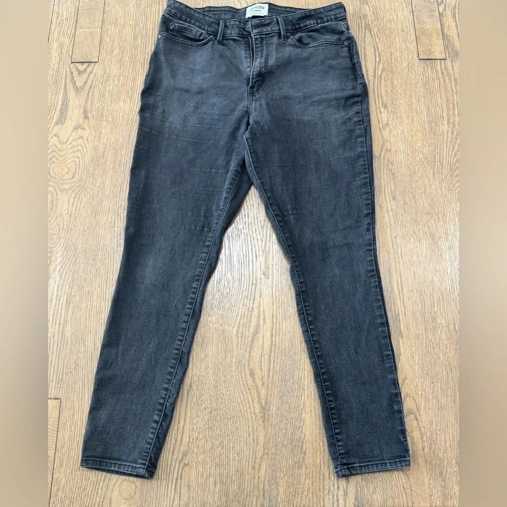 Denizen Levi’s Mens 33x30 Black Slim Straight Jeans Stretch Dark Wash Denim